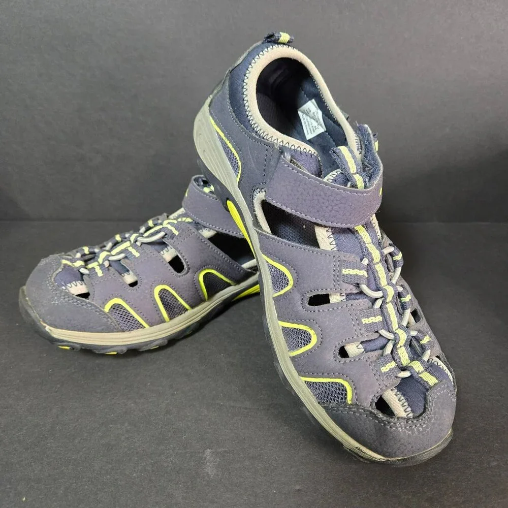 Merrell Boys Hydro H2O Sandals Size 4M Navy & Yellow Durable Athletic Footwear